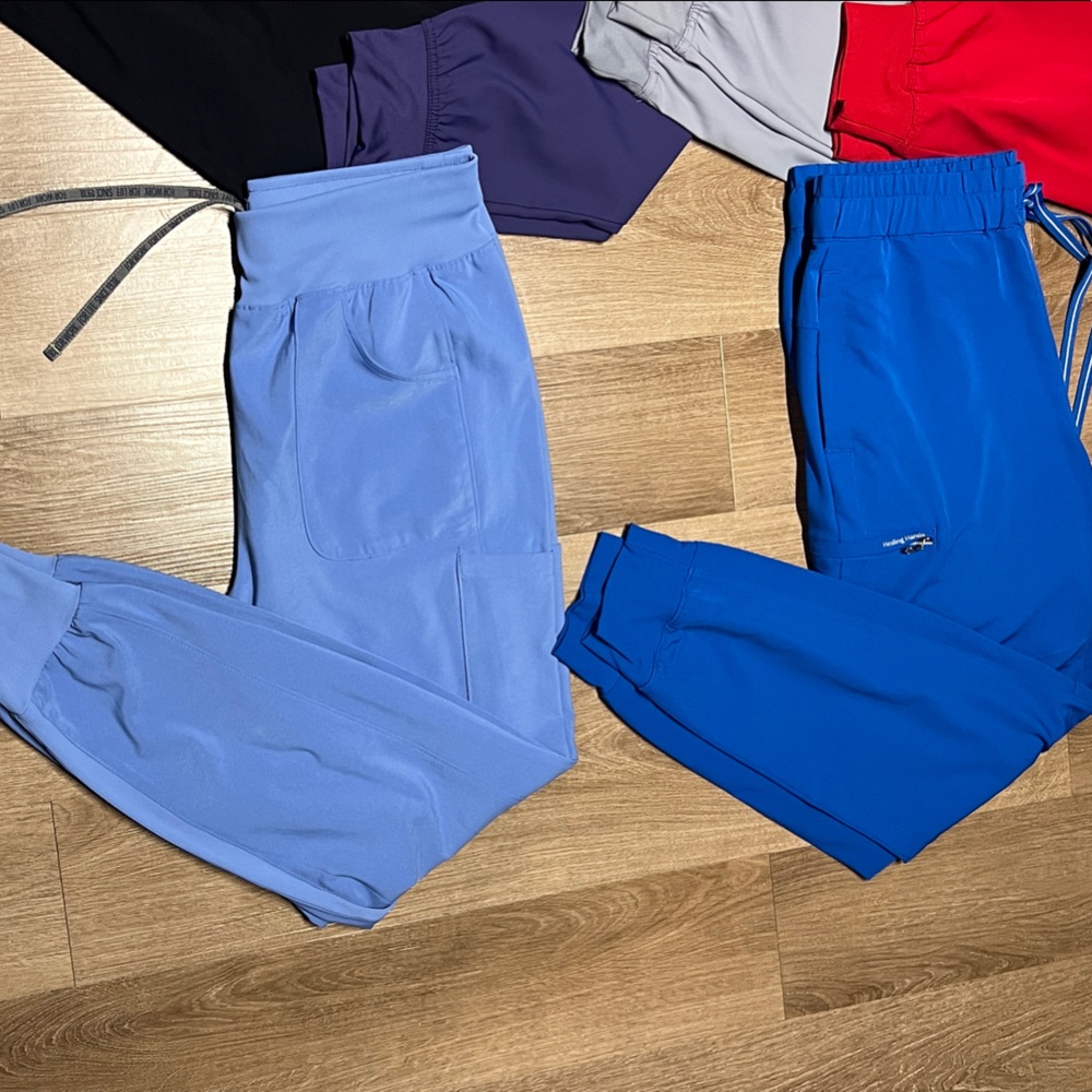 Med Couture Women's scrubs L bottoms/Med tops. 40 a set. $380 for all. - Picture 5 of 14